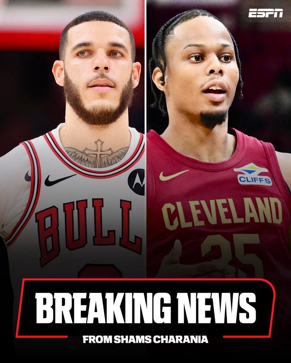 Shams：公牛將Lonzo Ball交易到騎士并獲得Ocorro