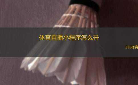 體育直播小程序怎么開(如何開啟體育直播小程序的詳細(xì)指南)